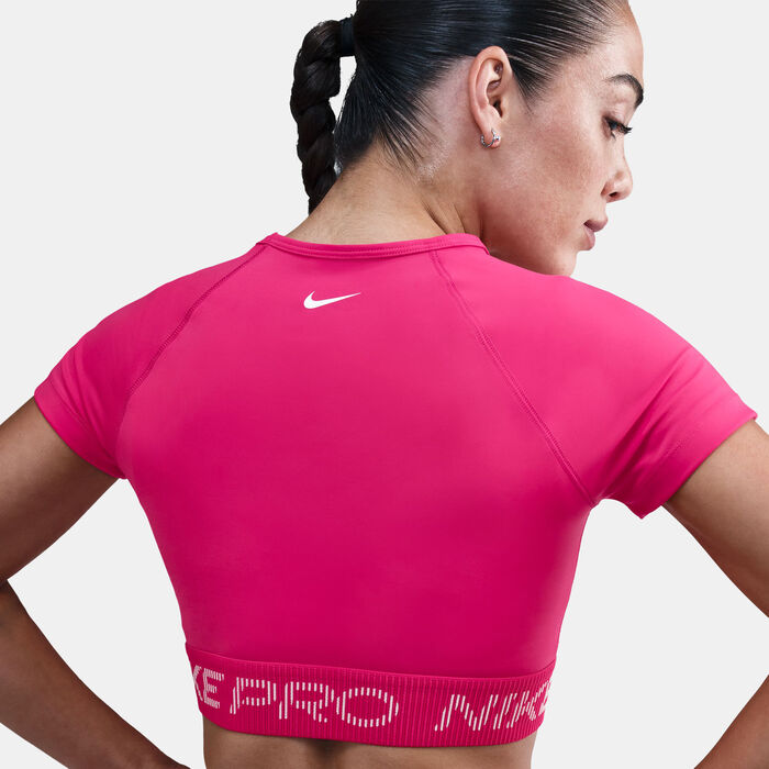 Nike Women's Pro Dri-FIT Crop Top Pink image number 5