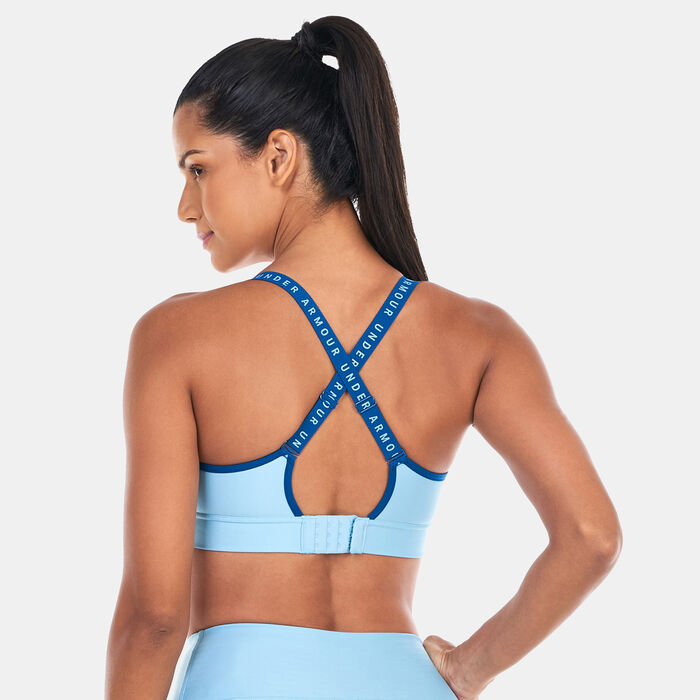Under Armour Women's Infinity Mid Covered Medium-Support Training Sports Bra Blue image number 1