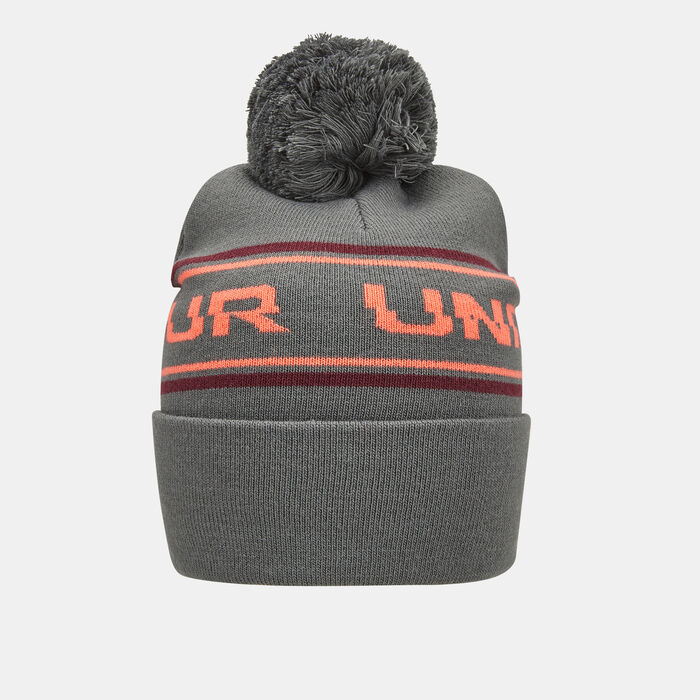 Under Armour Men's Halftime Pom Beanie Grey Under Armour Men's Halftime Pom Beanie Grey image number 1