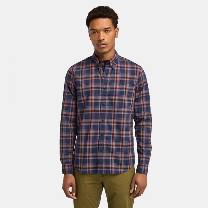 Timberland Men's Stretch Poplin Check Shirt Blue Timberland Men's Stretch Poplin Check Shirt Blue image number 0