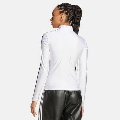 adidas Originals Women's Adicolor 3-Stripes Turtleneck Top White