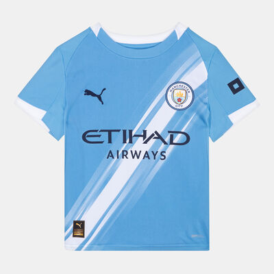 PUMA Kids' Manchester City 25/26 Home Replica Football Jersey Blue PUMA Kids' Manchester City 25/26 Home Replica Football Jersey Blue