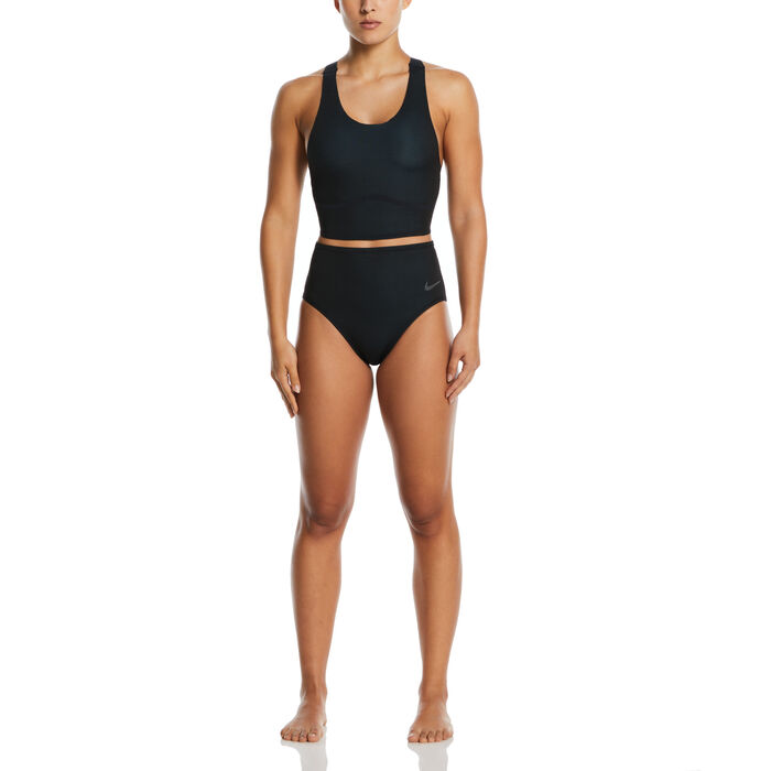 Nike Swim Women's Reversible Swimming Midkini Top Black Nike Swim Women's Reversible Swimming Midkini Top Black image number 2