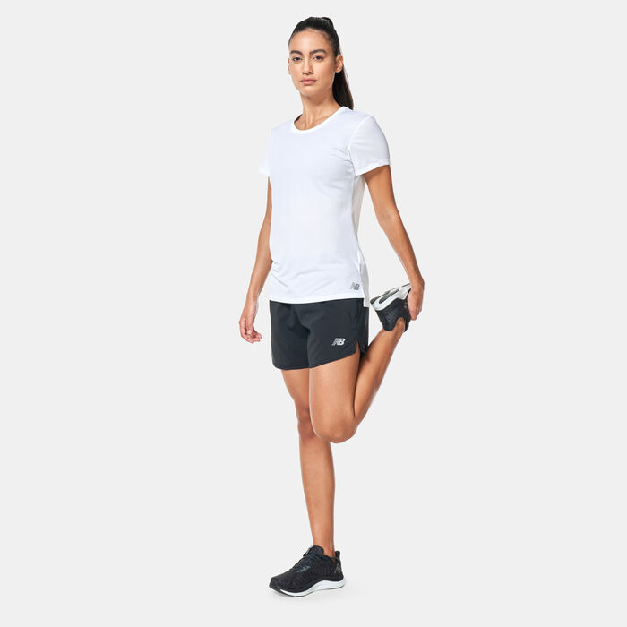 New Balance Women's Core Running T-Shirt White New Balance Women's Core Running T-Shirt White image number 4