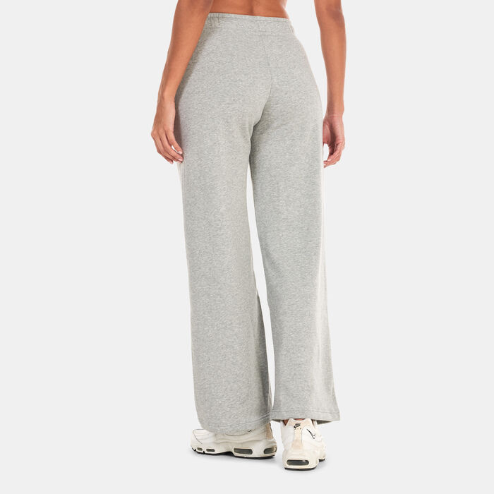 Nike Women's Sportswear Club Fleece Mid-Rise Wide Pants Grey in KSA