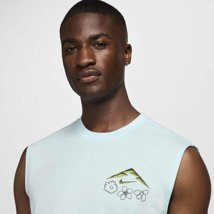 Nike Men's Dri-FIT Sleeveless Running T-Shirt Blue Nike Men's Dri-FIT Sleeveless Running T-Shirt Blue image number 2