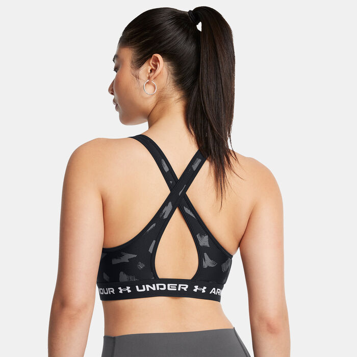Under Armour Women's Armour Medium Support Printed Sports Bra Black image number 1