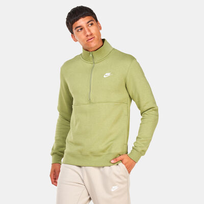 Nike Men's Sportswear Club Brushed-Back 1/2-Zip Sweatshirt Green