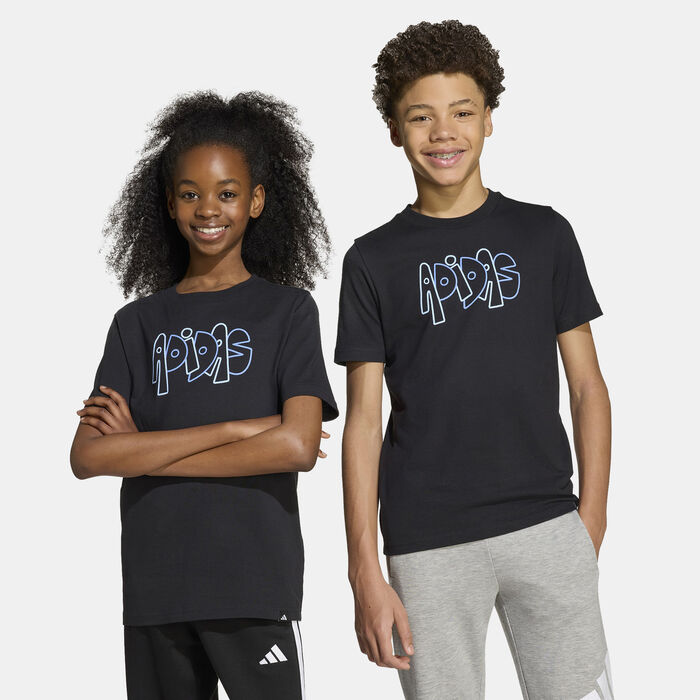 adidas Kids' Graffiti Graphic T-Shirt Black image number 4