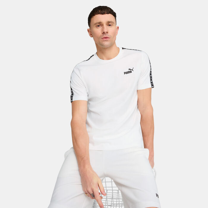 PUMA Men's Essentials+ Tape T-Shirt White PUMA Men's Essentials+ Tape T-Shirt White image number 0