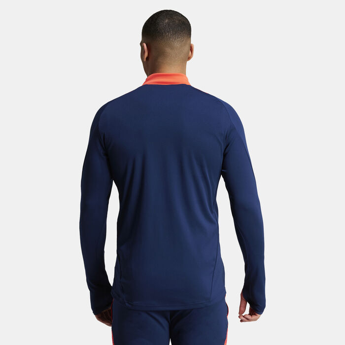 adidas Men's Manchester United Tiro 24 Training 1/4-Zip Football Top Blue image number 1