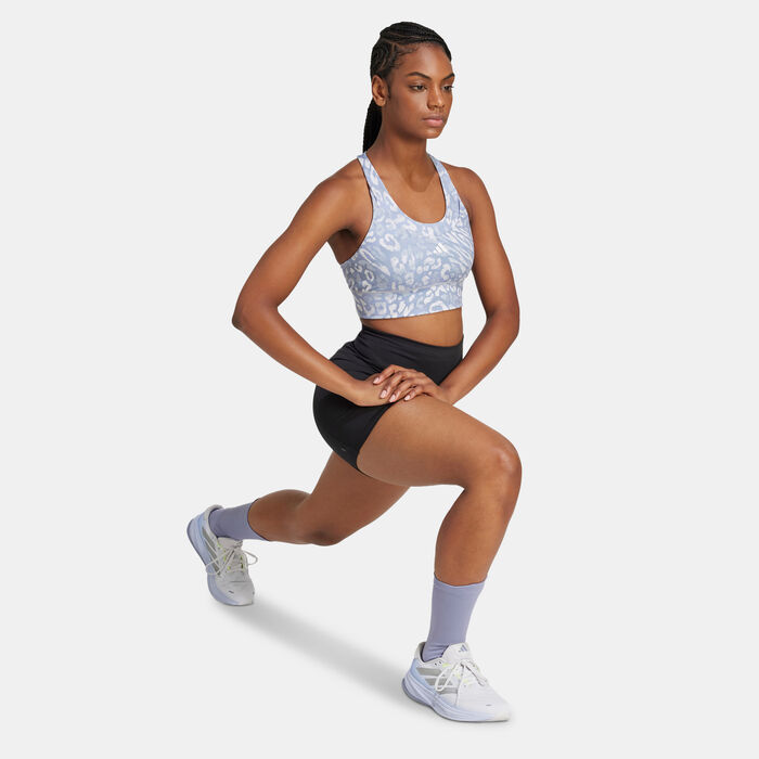 adidas Women's Own the Run Medium-Support Training Sports Bra Blue adidas Women's Own the Run Medium-Support Training Sports Bra Blue image number 2