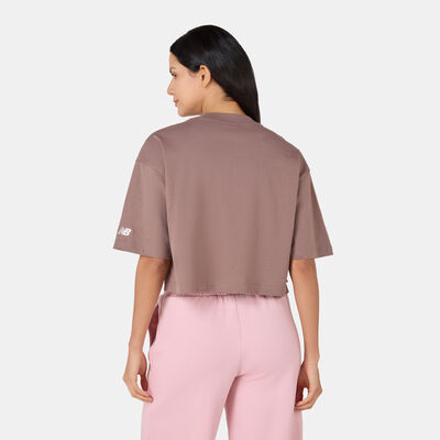 New Balance Women's Athletics Gradient Shoes Graphic T-Shirt Brown