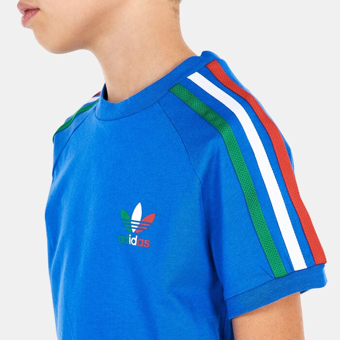 adidas Originals Kids' Adicolor 3-Stripes T-Shirt Blue adidas Originals Kids' Adicolor 3-Stripes T-Shirt Blue image number 3