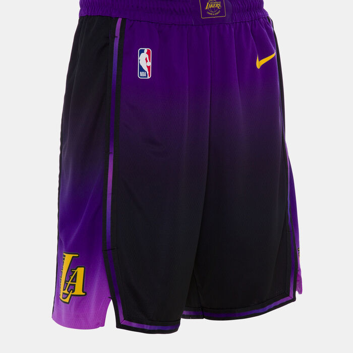 Nike Men's NBA Los Angeles Lakers 24/25 Dri-FIT Swingman City Edition Basketball Shorts Purple Nike Men's NBA Los Angeles Lakers 24/25 Dri-FIT Swingman City Edition Basketball Shorts Purple image number 2