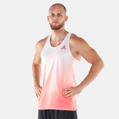 adidas Men's Adizero Tank Top Pink adidas Men's Adizero Tank Top Pink