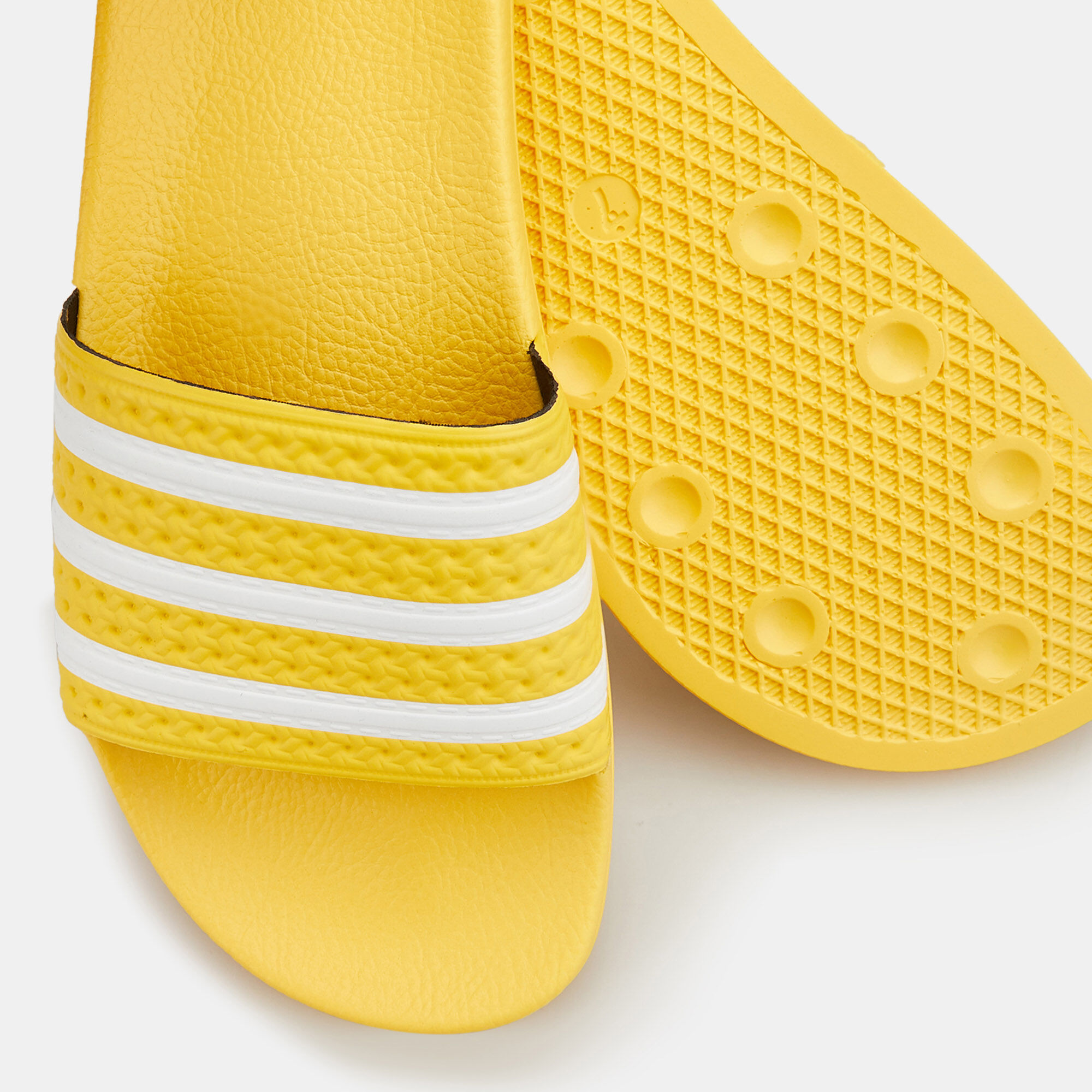 Adidas yellow slides hot sale