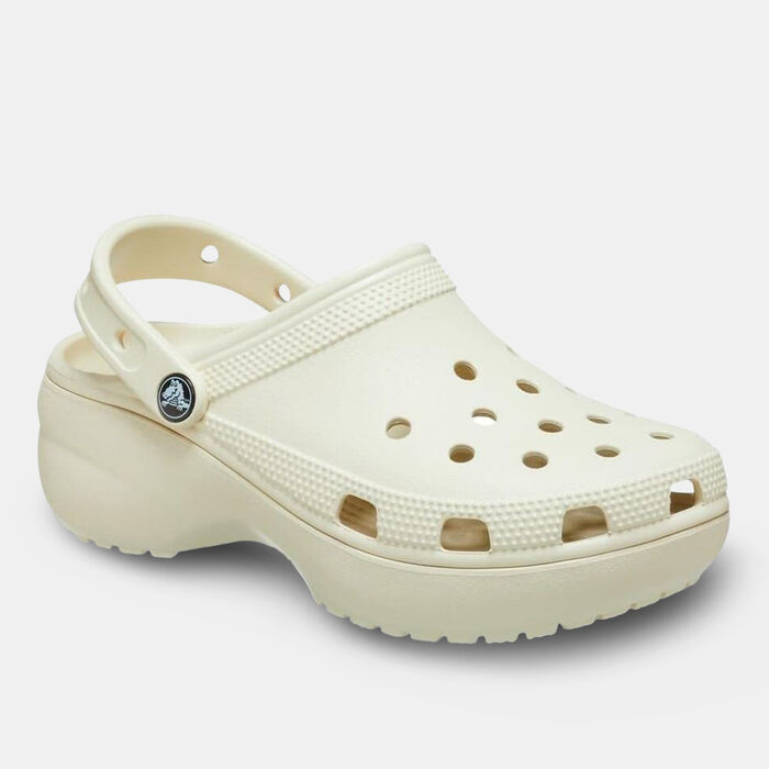 Crocs Women's Classic Platform Clogs Beige Crocs Women's Classic Platform Clogs Beige image number 1