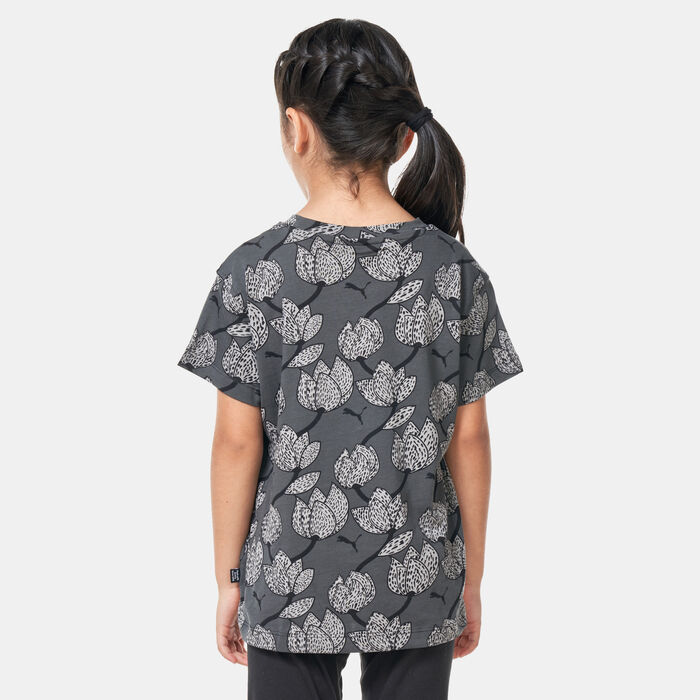 PUMA Kids' Esssentials+ Blossom T-Shirt Black PUMA Kids' Esssentials+ Blossom T-Shirt Black image number 1