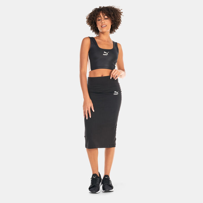 PUMA Women's T7 Long Skirt Black image number 2