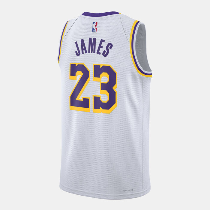 Nike Men's NBA 22/23 Los Angeles Lakers Association Edition Swingman Basketball Jersey White Nike Men's NBA 22/23 Los Angeles Lakers Association Edition Swingman Basketball Jersey White image number 1