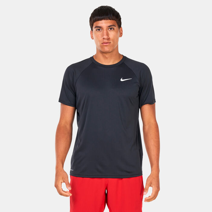 Nike Swim Men's Hydroguard Swimming Top Black Nike Swim Men's Hydroguard Swimming Top Black image number 0