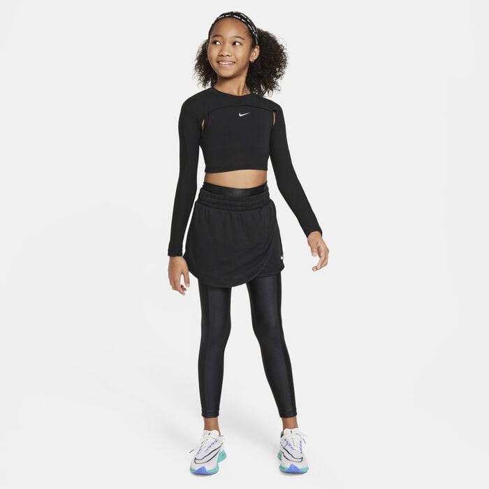 Nike Girls' Dri-FIT Long-Sleeve Top Black Nike Girls' Dri-FIT Long-Sleeve Top Black image number 3
