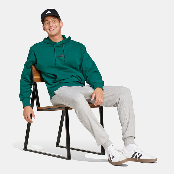adidas Men's Essentials Feelcozy French Terry Hoodie Green adidas Men's Essentials Feelcozy French Terry Hoodie Green image number 2
