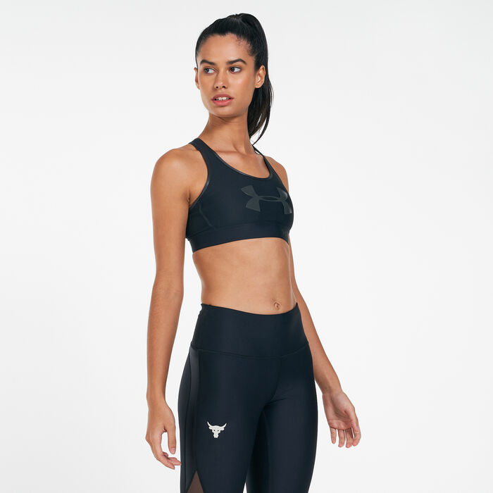 Under Armour Training mid support graphic keyhole sports bra in