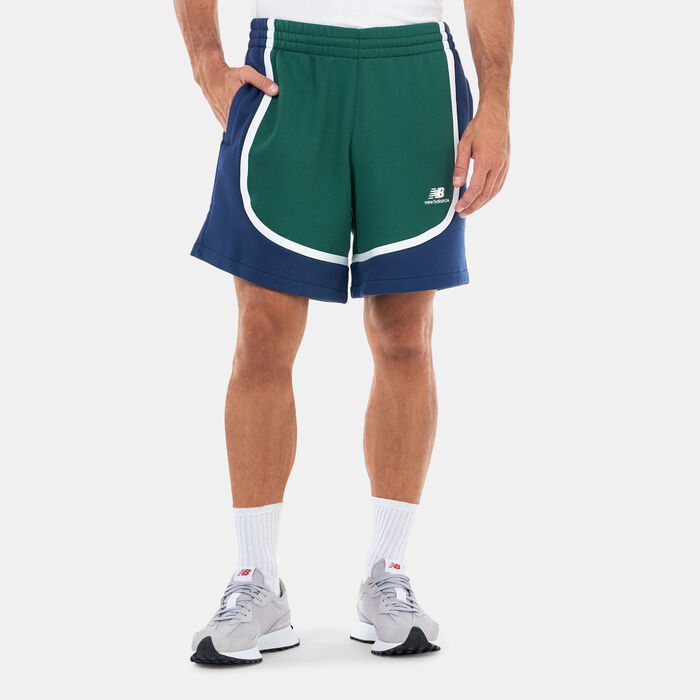 New Balance Men's Hoops Fleece Basketball Shorts Green New Balance Men's Hoops Fleece Basketball Shorts Green image number 0
