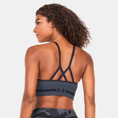 Under Armour Women's Seamless Long Heather Sports Bra Grey Under Armour Women's Seamless Long Heather Sports Bra Grey