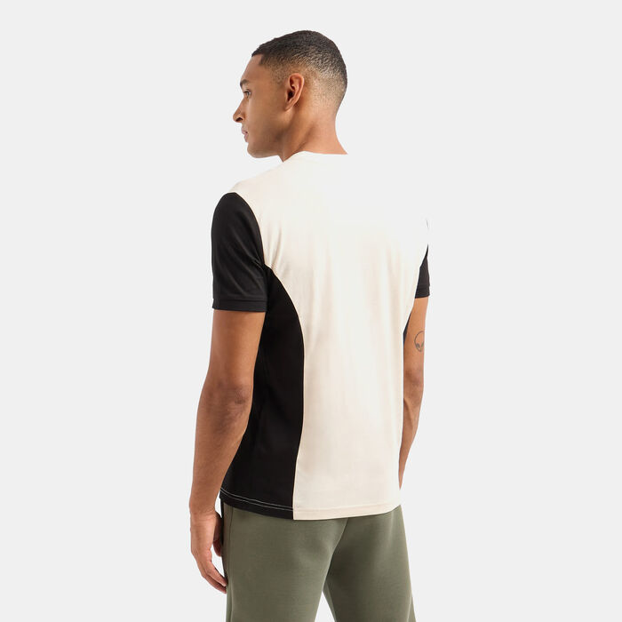 EA7 Emporio Armani Men's Train Athletic Colourblock T-Shirt Beige image number 1