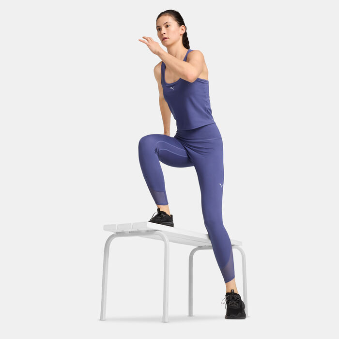 PUMA Women's CLOUDSPUN Soft Mesh 7/8 Leggings Purple PUMA Women's CLOUDSPUN Soft Mesh 7/8 Leggings Purple image number 2