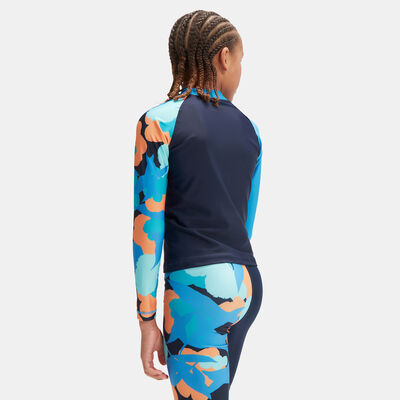 Speedo Kids' Printed Long Sleeve Rashguard Blue