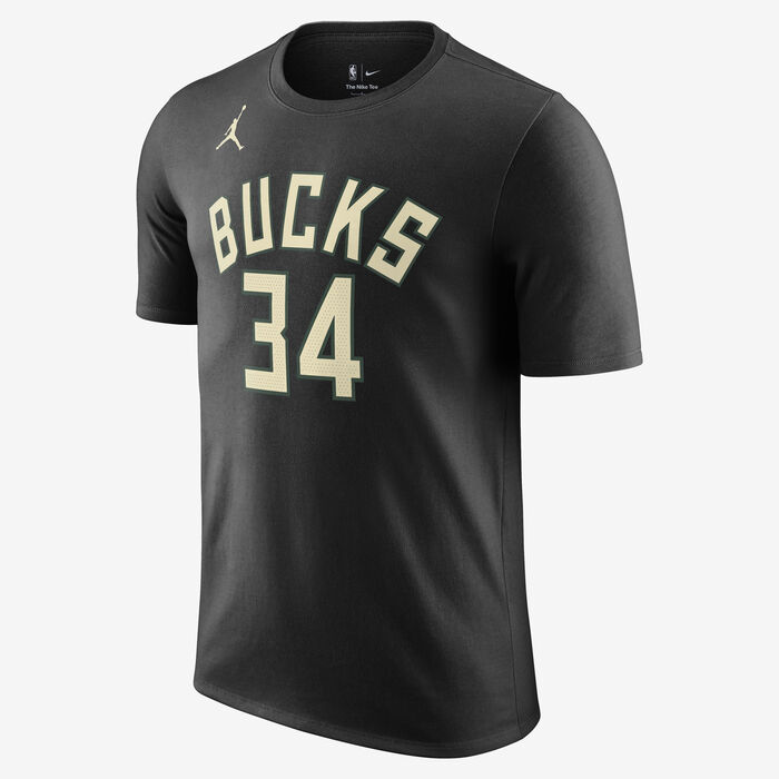 Jordan Men's NBA Milwaukee Bucks Statement Edition T-Shirt Black Jordan Men's NBA Milwaukee Bucks Statement Edition T-Shirt Black image number 0