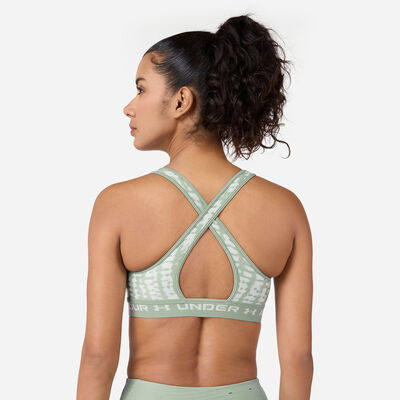 Under Armour Women's Armour Medium Support Printed Sports Bra Green Under Armour Women's Armour Medium Support Printed Sports Bra Green