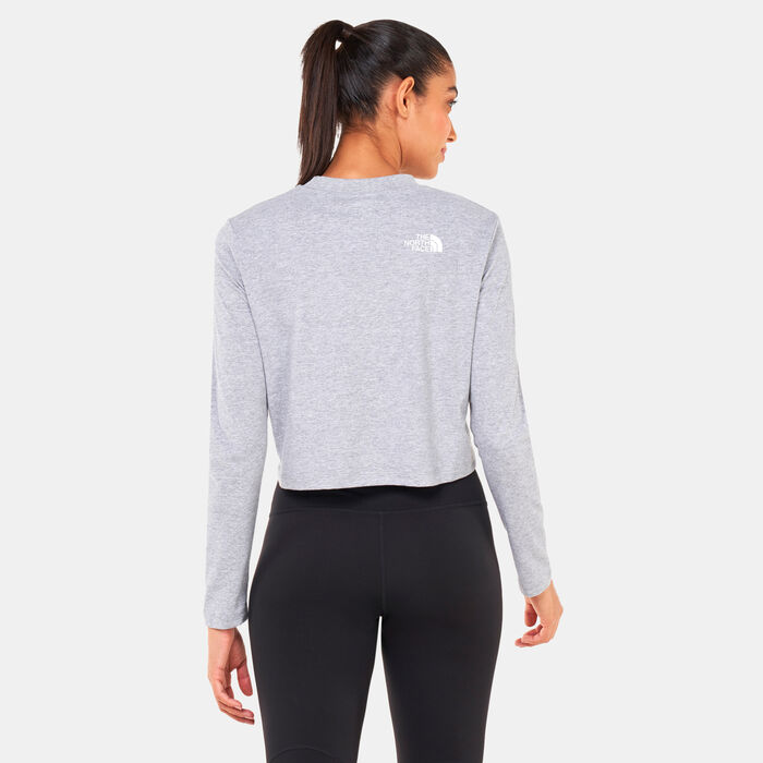 The North Face Women's Longsleeve Crop Top Grey image number 1