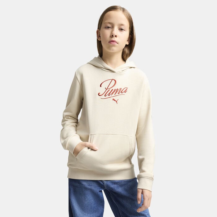 PUMA Kids' Essentials Script Hoodie Grey PUMA Kids' Essentials Script Hoodie Grey image number 0