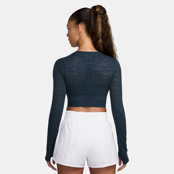 Nike Women's Pro Training Top Blue Nike Women's Pro Training Top Blue image number 1
