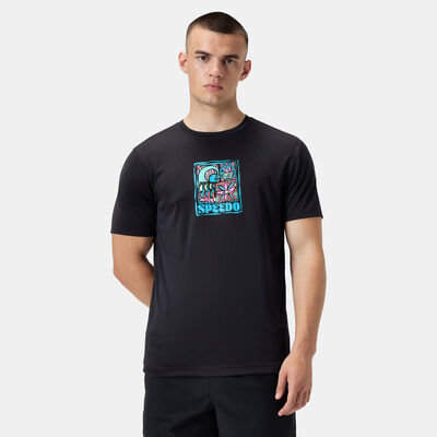 Speedo Men's Graphic Swimming T-Shirt Black Speedo Men's Graphic Swimming T-Shirt Black