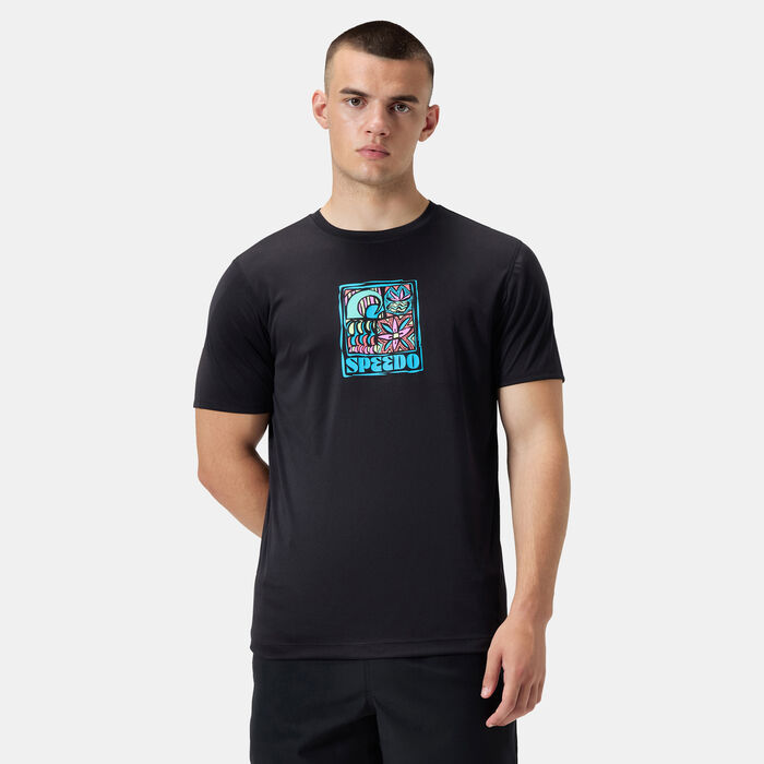Speedo Men's Graphic Swimming T-Shirt Black Speedo Men's Graphic Swimming T-Shirt Black image number 0