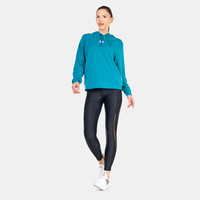 Under Armour Women's UA Rival Terry Hoodie Green Under Armour Women's UA Rival Terry Hoodie Green image number 2