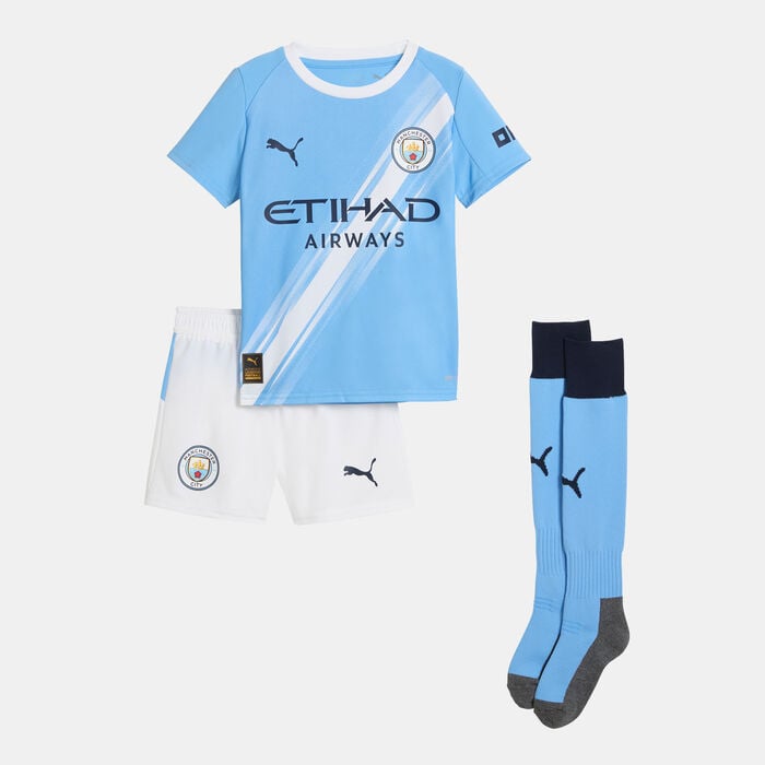 PUMA Kids' Manchester City 25/26 Home Replica Football Kit Blue PUMA Kids' Manchester City 25/26 Home Replica Football Kit Blue image number 0