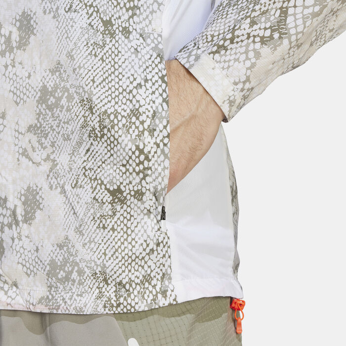 adidas Men's Allover Print Marathon Jacket White adidas Men's Allover Print Marathon Jacket White image number 3