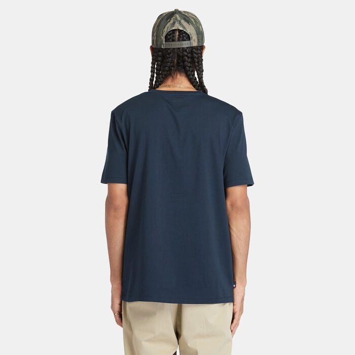 Timberland Men's Linear Logo T-Shirt Blue Timberland Men's Linear Logo T-Shirt Blue image number 1
