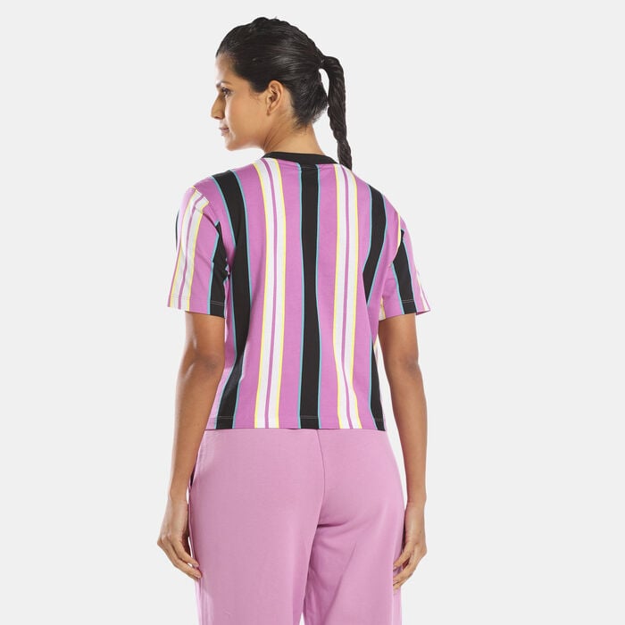 PUMA Women's SWxP All-Over-Print Relaxed T-Shirt Purple PUMA Women's SWxP All-Over-Print Relaxed T-Shirt Purple image number 1