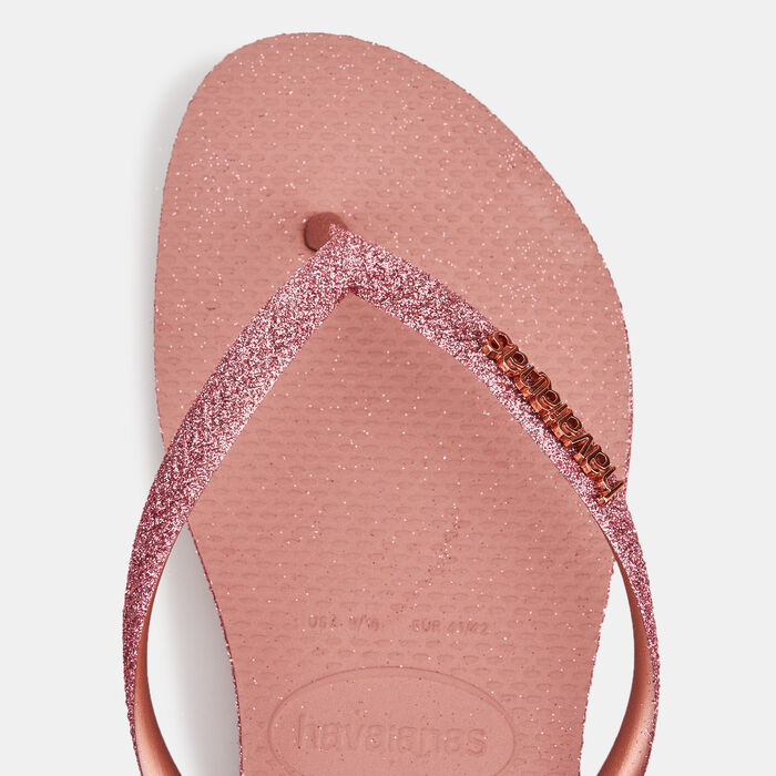 Havaianas Women's Slim Sparkle II Flip Flops Pink Havaianas Women's Slim Sparkle II Flip Flops Pink image number 2