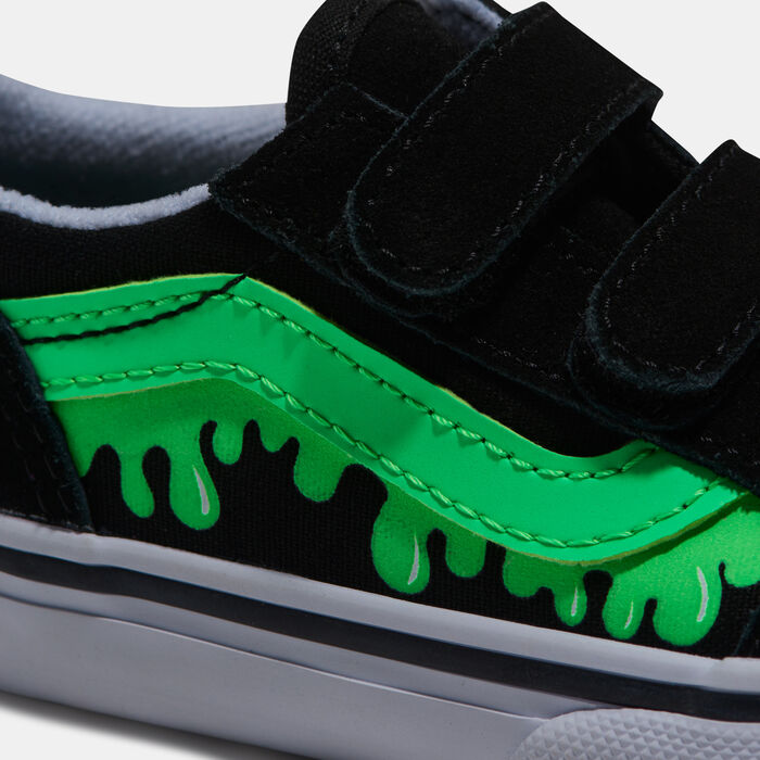 Vans Kids' Old Skool V Glow Shoes Black Vans Kids' Old Skool V Glow Shoes Black image number 3