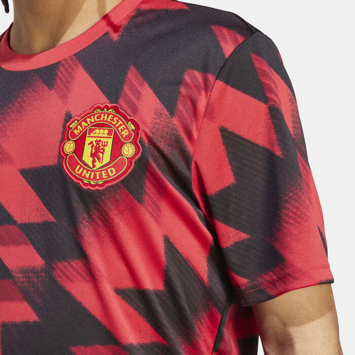 adidas Men's Manchester United 25/26 Pre-Match Football Jersey Red adidas Men's Manchester United 25/26 Pre-Match Football Jersey Red image number 3