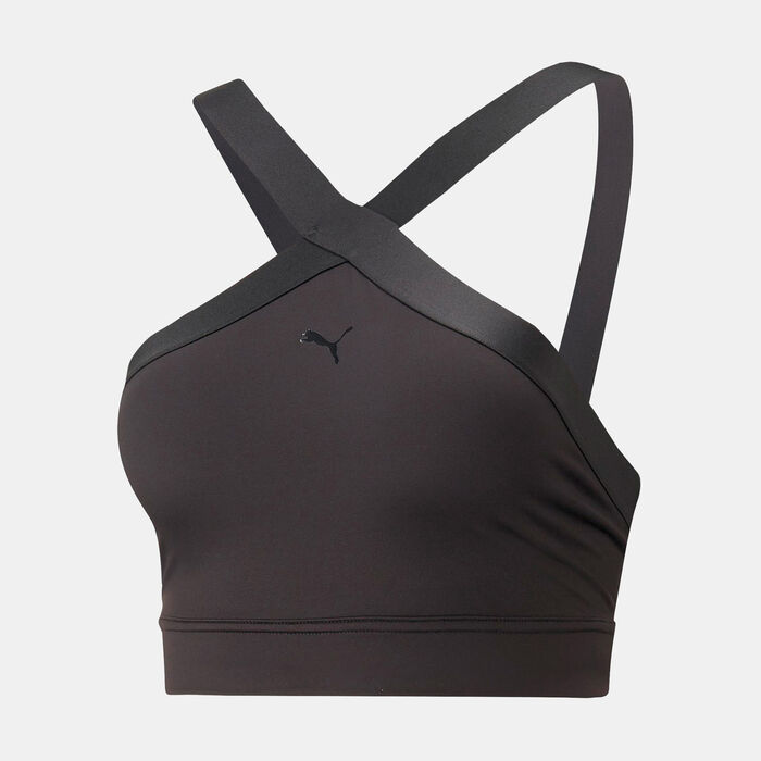 PUMA Women's Flawless Sculpt Mid Impact Longline Sports Bra Black image number 0